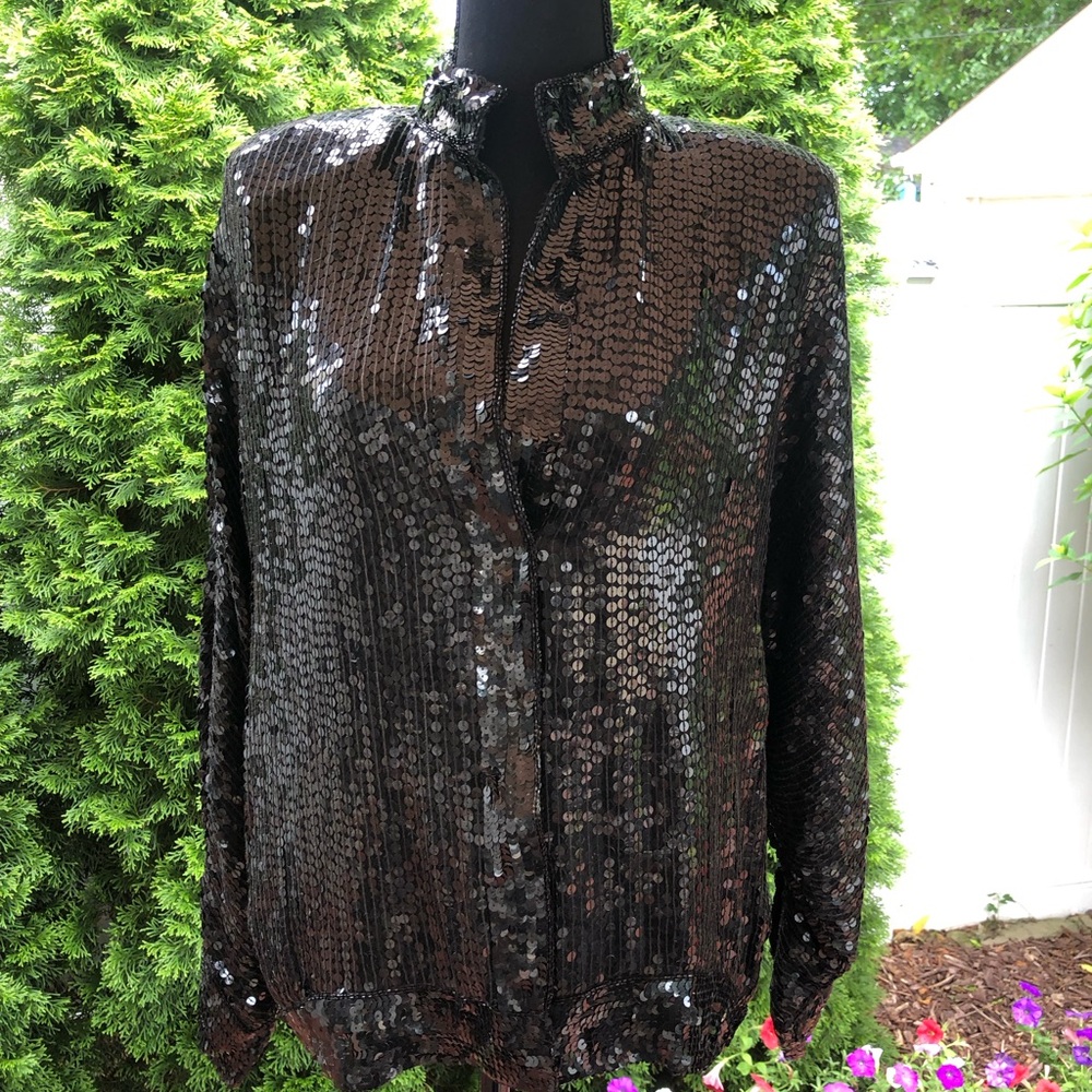 Glamorous Black Sequin Blouse